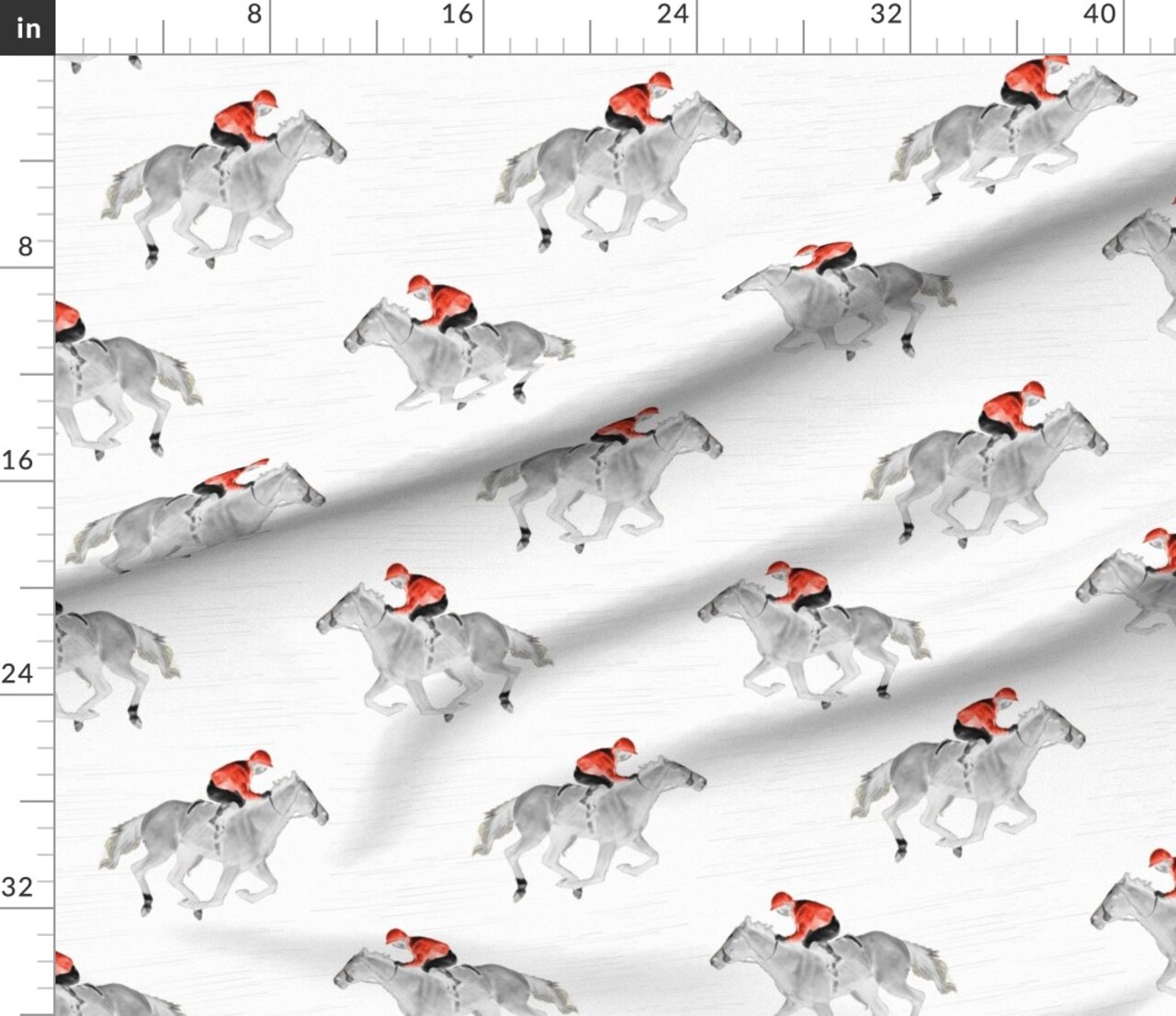 Thoroughbred Equestrian Race Horse Horses Off To The Races Derby Custom Printed Fabric by Spoonflower Various Fabrics by the Yard or Fat Quarter